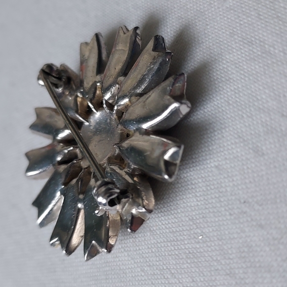 Blue sapphire Rhinestone and diamond 💎 pin brooch antique estate jewelry ✨️ - Picture 6 of 12